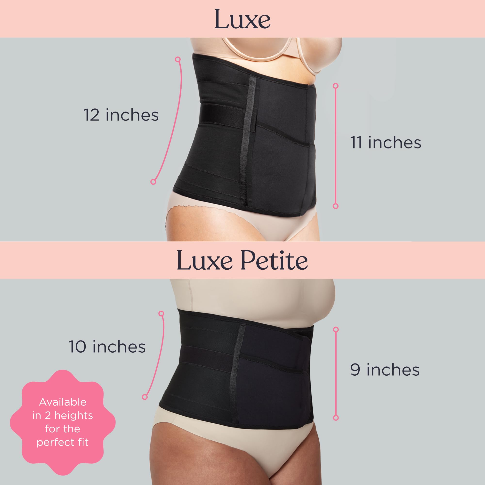 Belly Bandit Luxe Postpartum Belly Wrap - Adjustable Abdominal Binder w/Five Levels of Targeted Compression for Recovery - Supports Core, Waist After C-Section, Natural Birth - Regular, Black, Large - Image 5