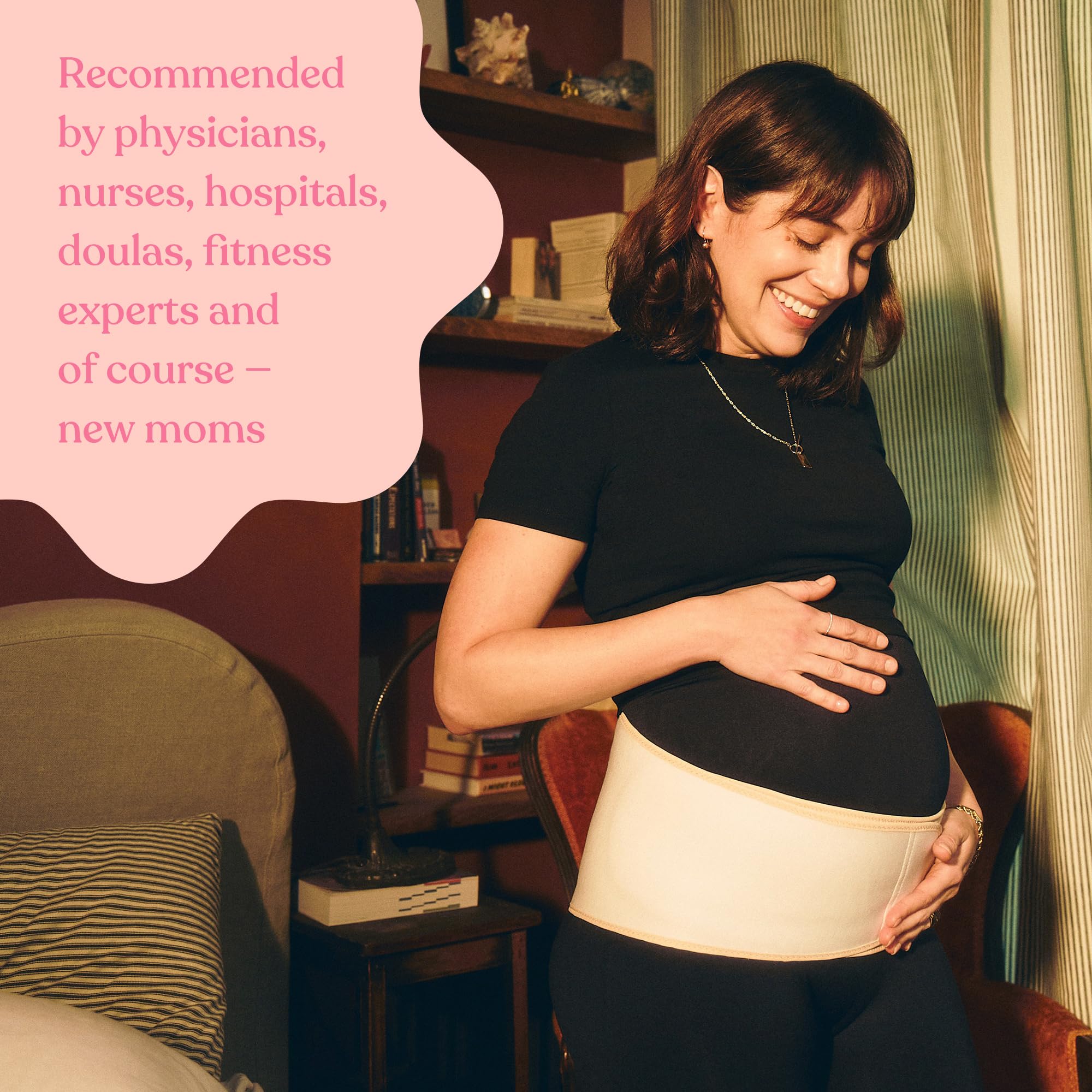 Belly Bandit Upsie Belly Pregnancy Support Belt - Comfortable Pregnancy Abdominal Band for Lower Back & Hip Relief - Soft 12" Adjustability Fit with Anti-Dig Closure - Black, Small - Image 3