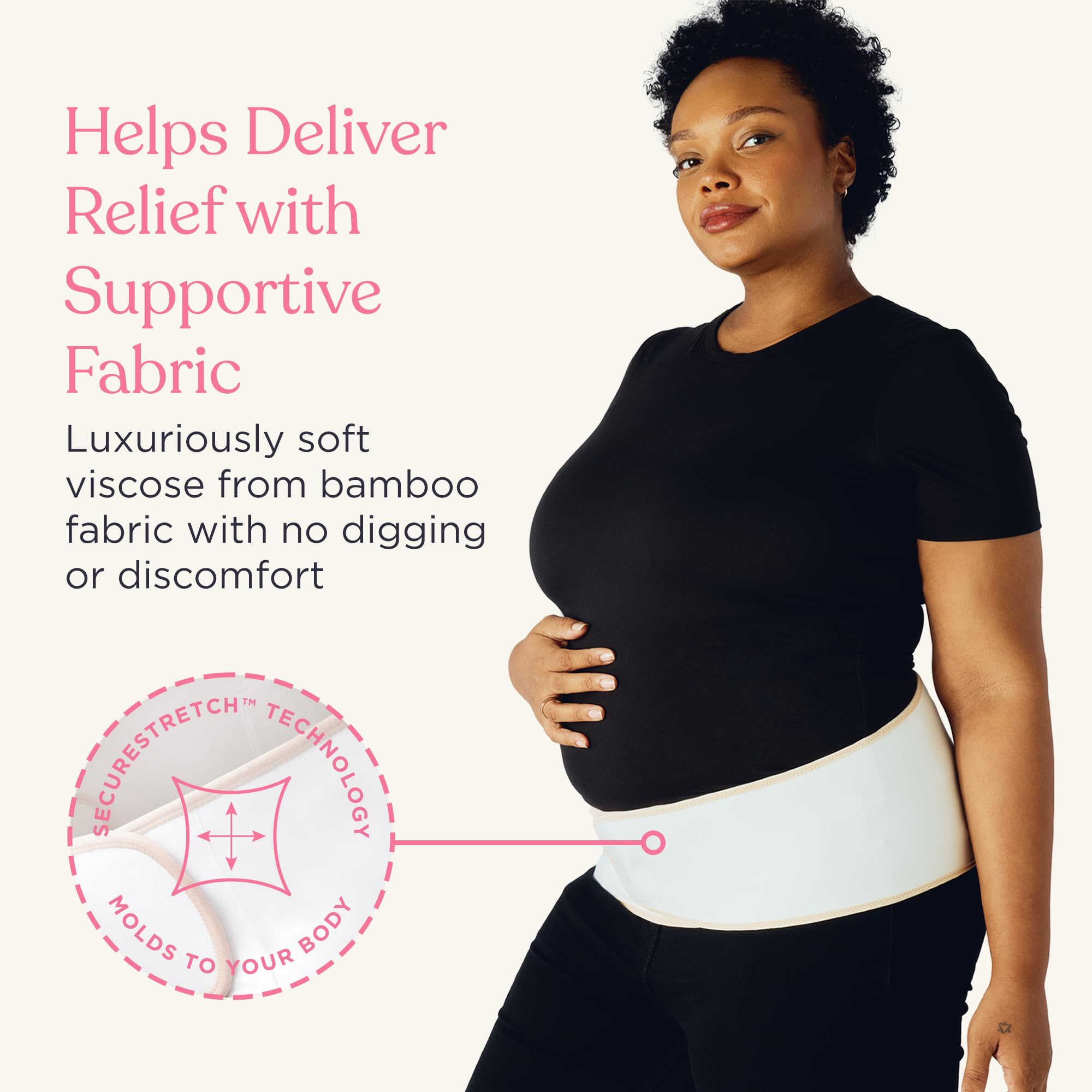 Belly Bandit Upsie Belly Pregnancy Support Belt - Comfortable Pregnancy Abdominal Band for Lower Back & Hip Relief - Soft 12" Adjustability Fit with Anti-Dig Closure - Black, Small - Image 4